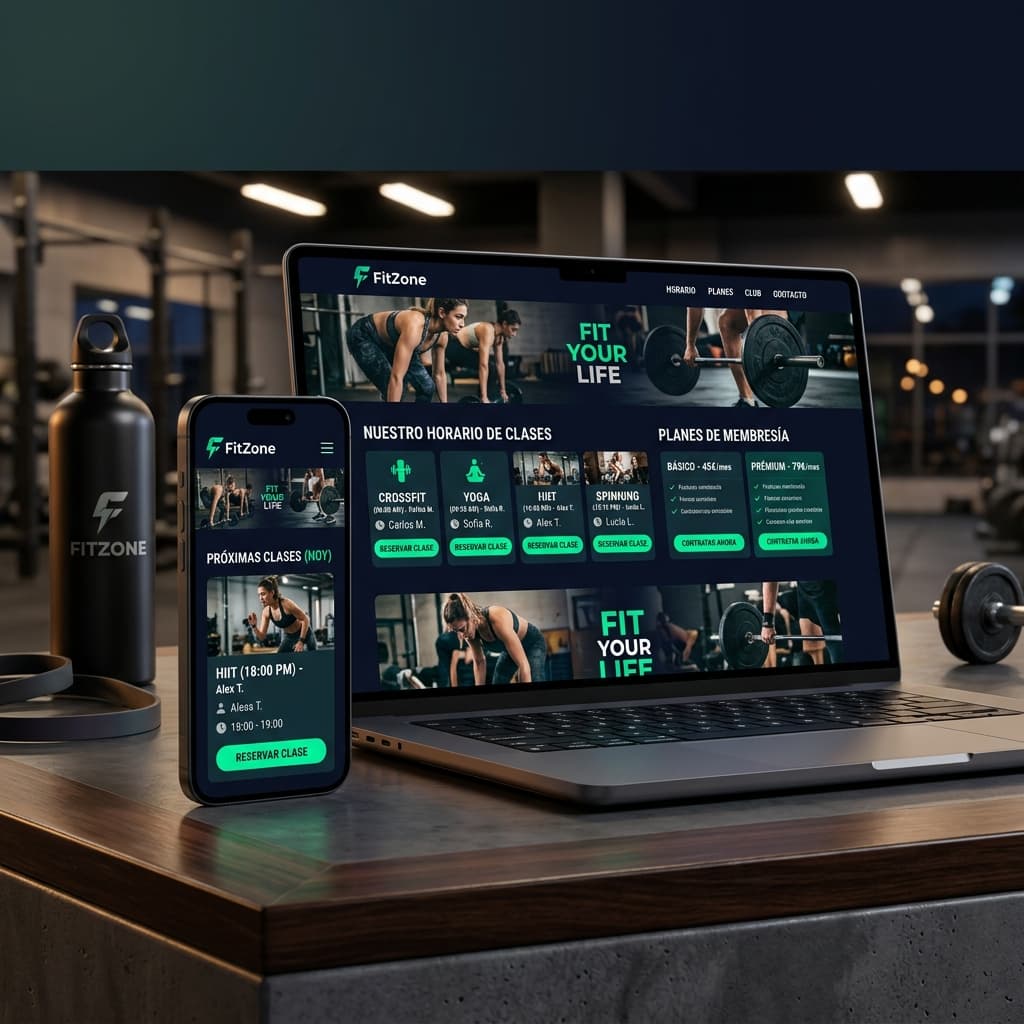 Mockup del proyecto FitZone Gym